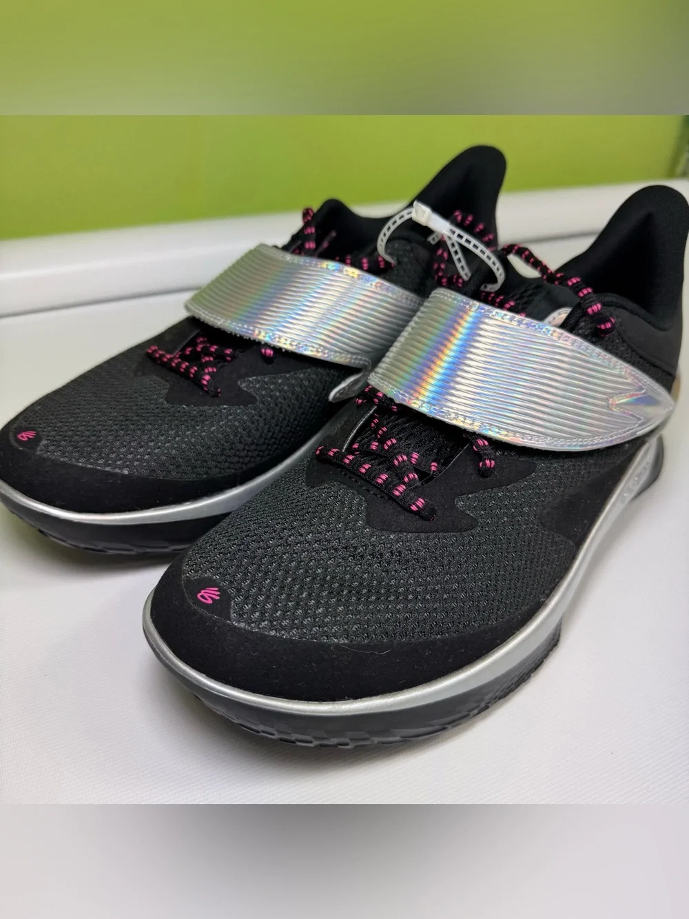 Under Armour Curry Fox 1 Gamer Basketball Shoes Black Silver Pink Size 10.5 new